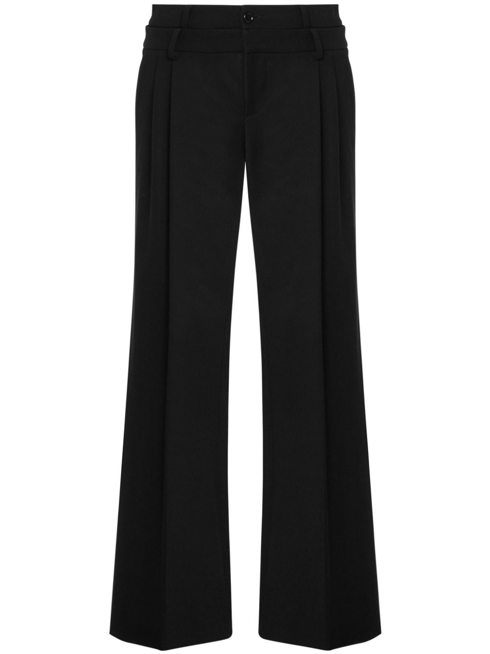 Moschino Double-waistband Flared Trousers In Black