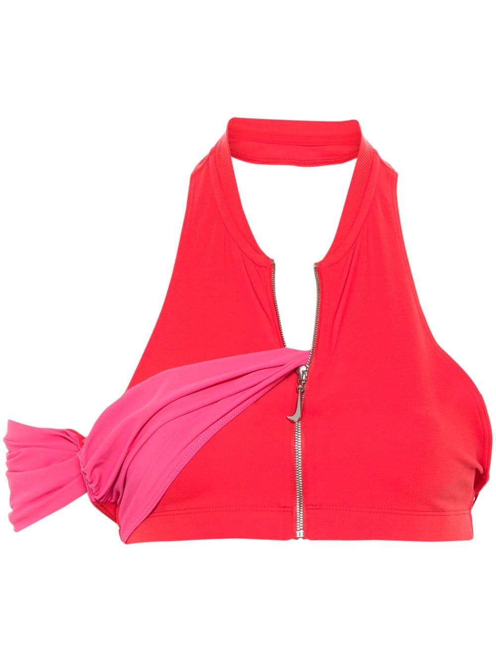 Shop Nike X Jacquemus Halterneck Cropped Top In Rot