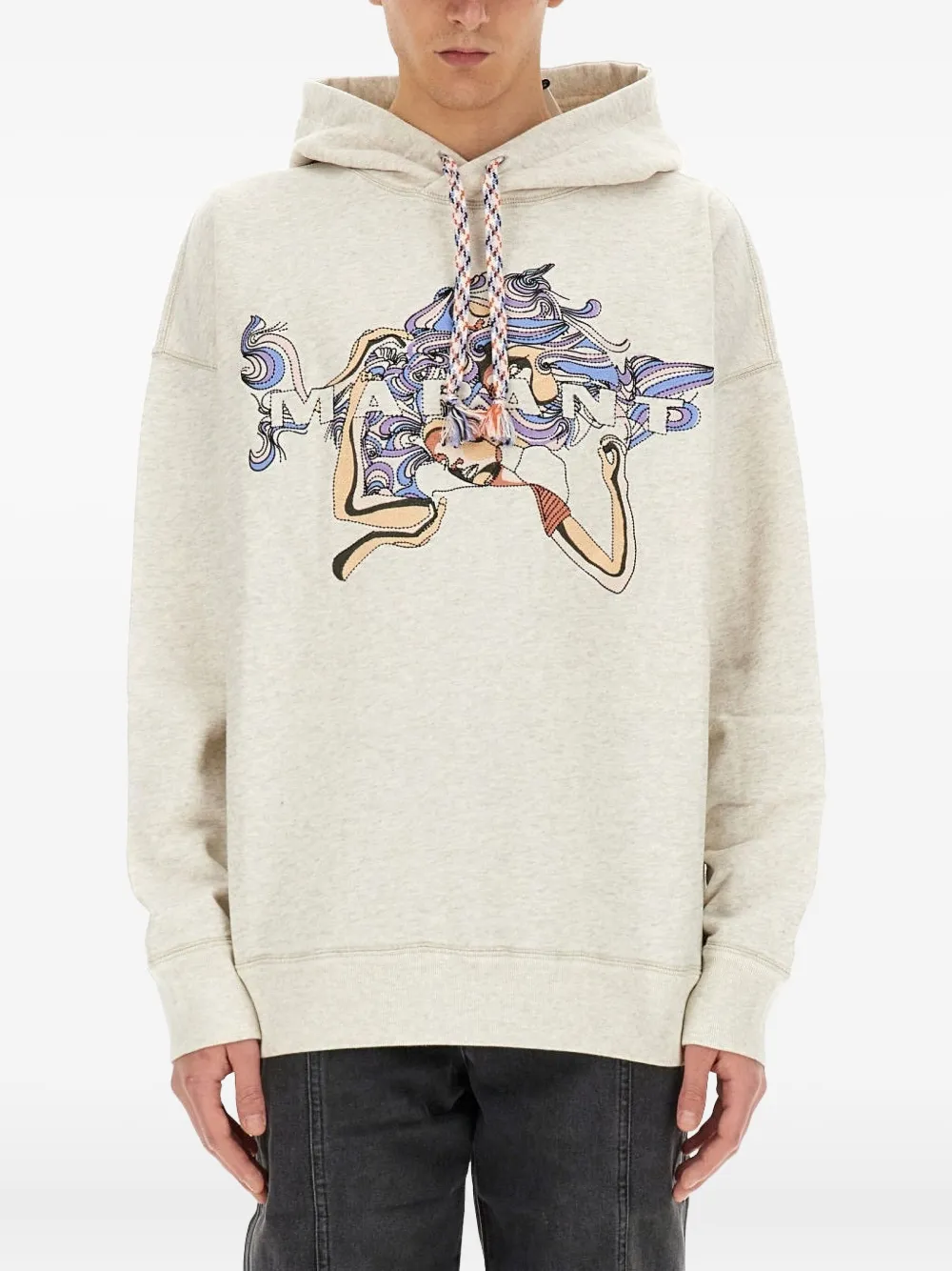 Isabel Marant Graphic Hoodie In Neutral