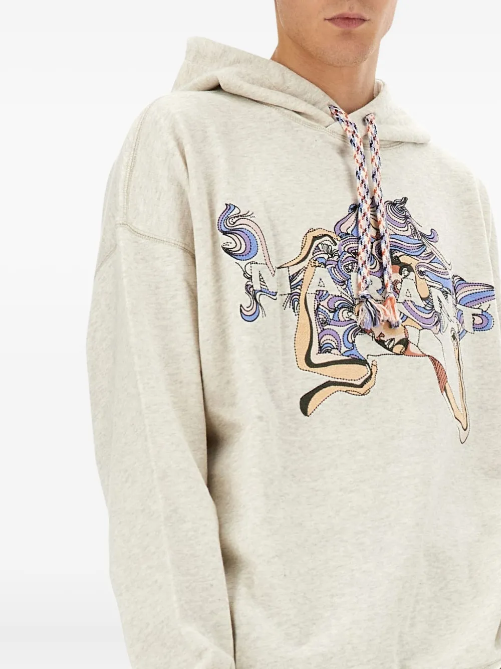 Isabel Marant Graphic Hoodie In Neutral