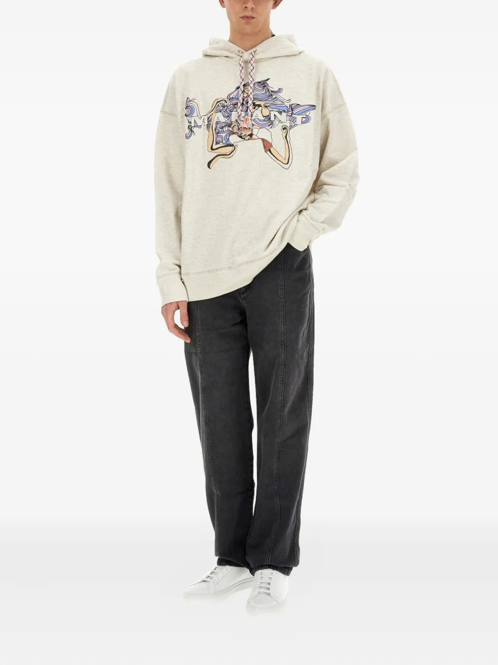 Isabel Marant Graphic Hoodie In Neutral