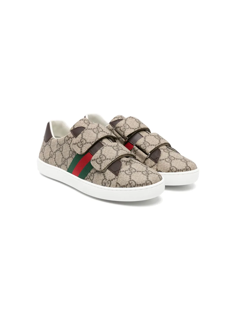 Gucci Kids' Gg Supreme Canvas Sneakers In Neutral