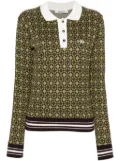 Wales Bonner Selassie jacquard polo shirt - Green