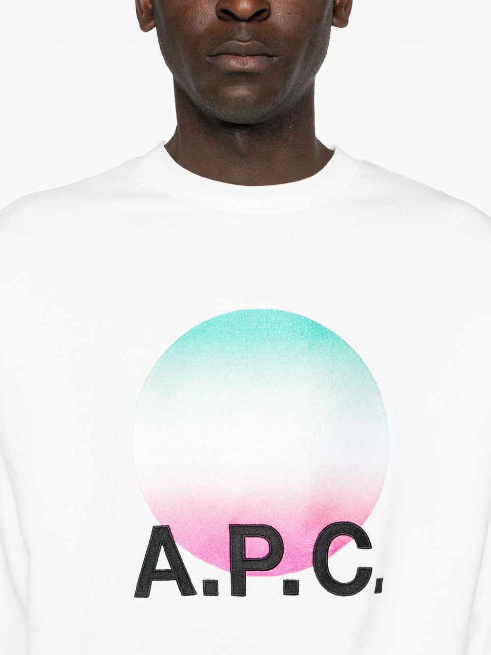 Shop Apc Motif-embroidered Cotton Sweatshirt In White