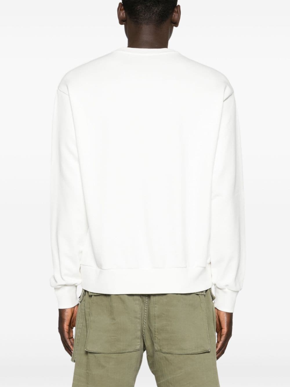 Shop Apc Motif-embroidered Cotton Sweatshirt In White