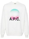 A.P.C. motif-embroidered cotton sweatshirt - White