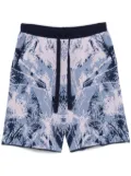 White Mountaineering jungle-pattern shorts - Blue