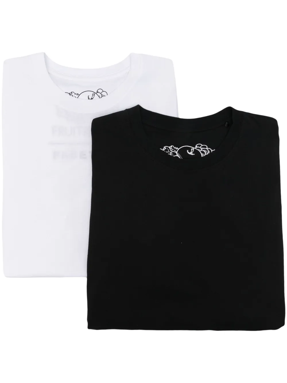 Facetasm X Fruit Of The Loom Pack Big Cotton T-shirt (set Of Two) In Black