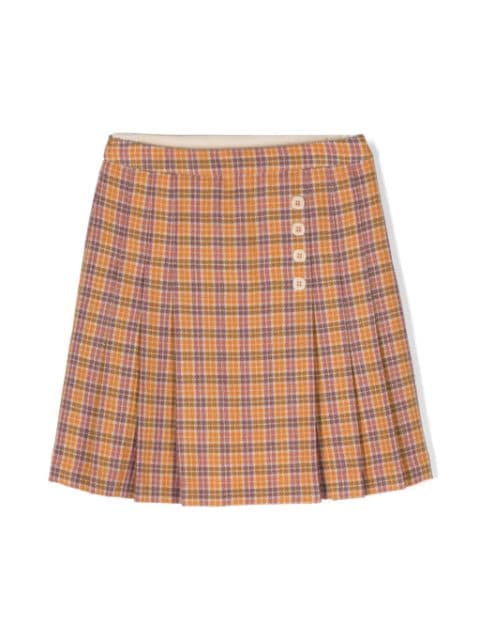 Gucci Kids plaid-check pleated skirt