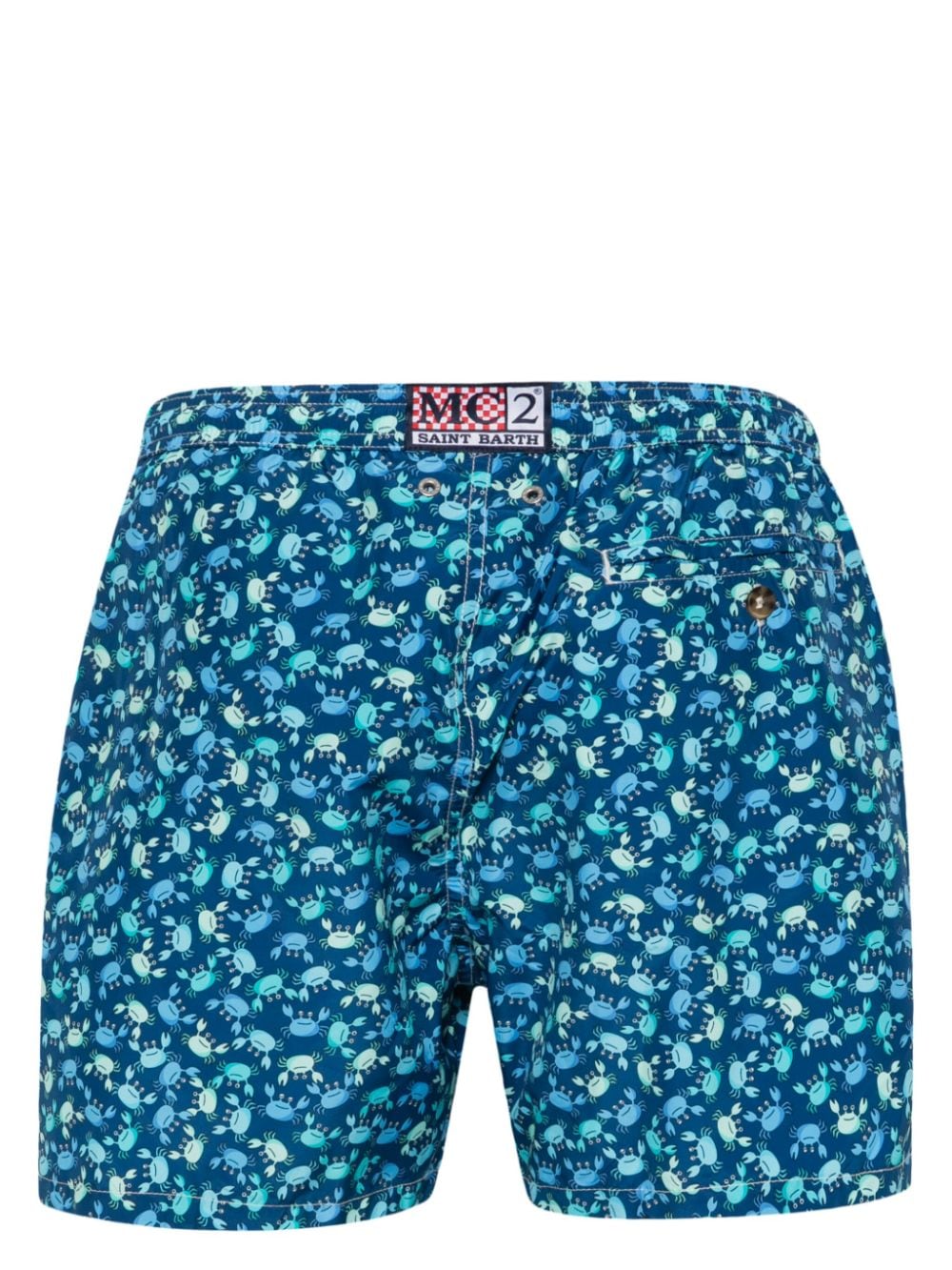 Shop Mc2 Saint Barth Crab-print Swim Shorts In Blue