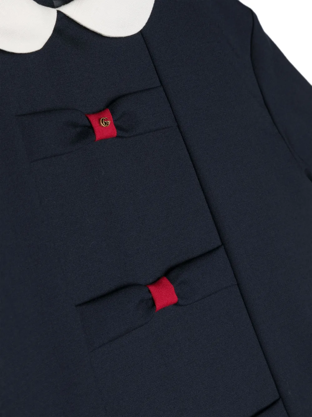 Gucci Kids Wollen jurk met strikdetail Blauw