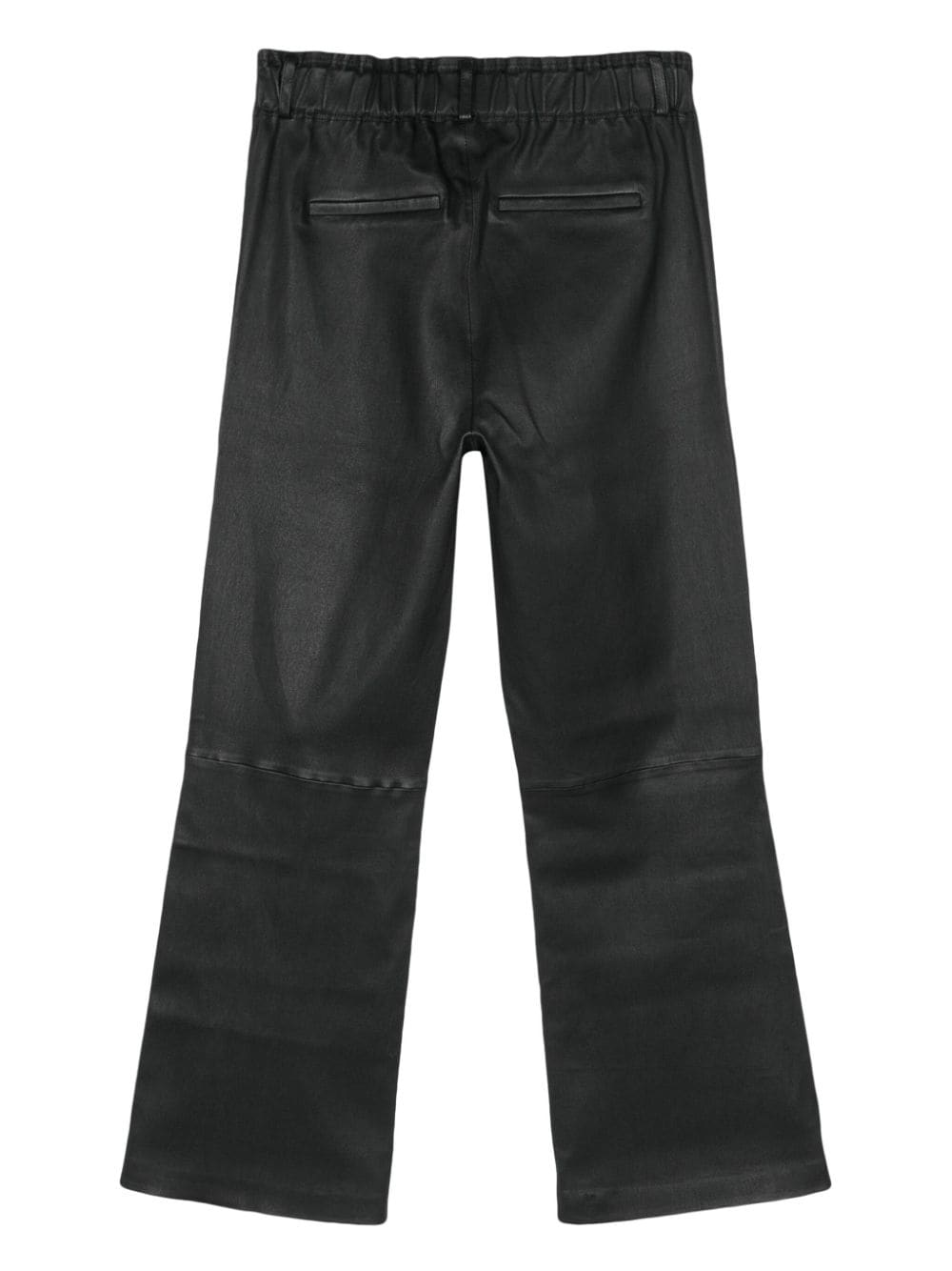 Shop Arma Leather Straight Trousers In Black