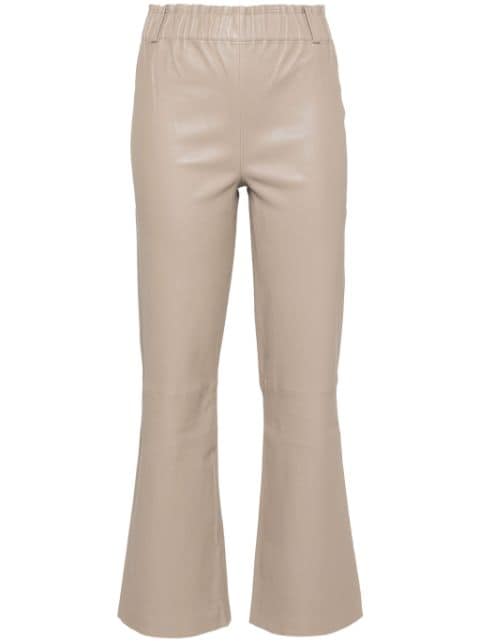 Arma leather straight trousers