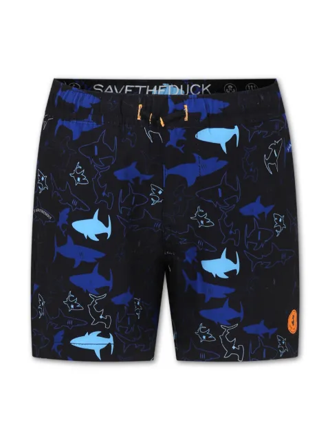 Save The Duck Kids shark-print swim shorts