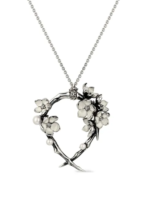 Shaun Leane sterling silver Cherry Blossom diamond and pearl necklace