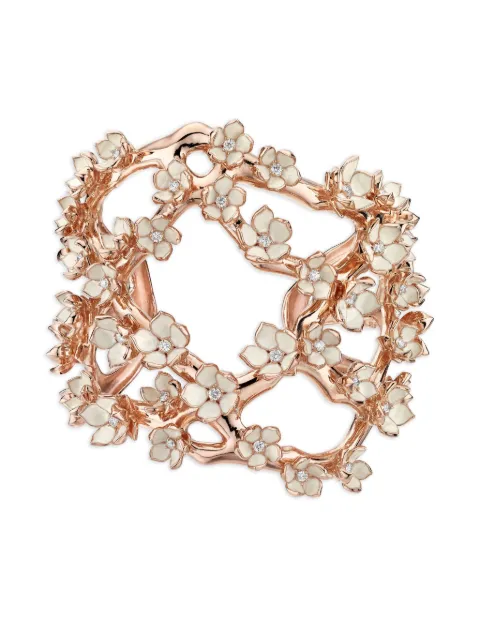 Shaun Leane 18K rose gold and sterling silver Cherry Blossom diamond and pearl bracelet