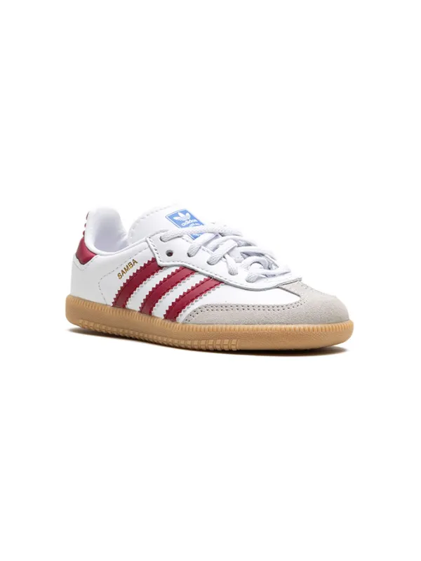 Adidas Kids Samba OG EL I "Burgundy/Gum" Sneakers | White | FARFETCH