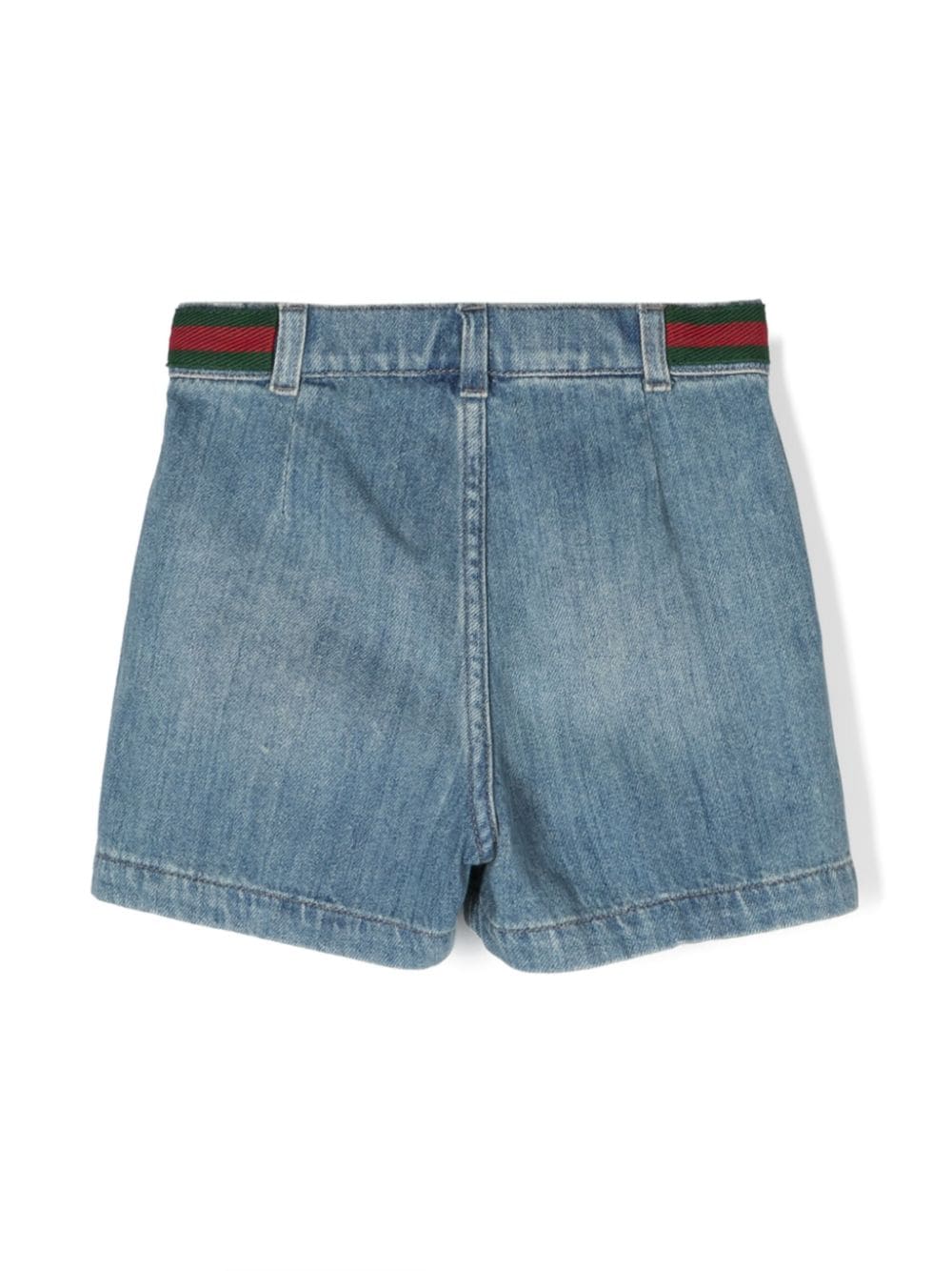 Gucci Kids Spijkershorts met web-streep - Blauw