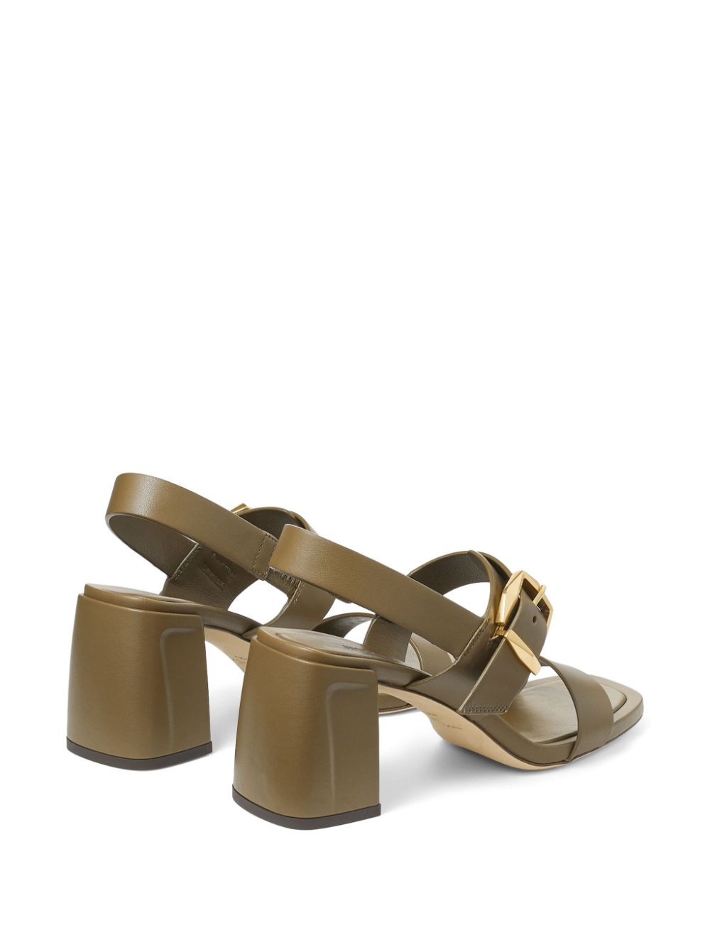 Shop Jimmy Choo Hawke 70mm Leather Sandals In Green