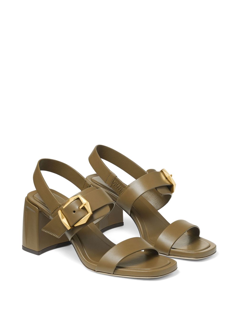 Shop Jimmy Choo Hawke 70mm Leather Sandals In Green