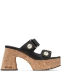 Jimmy Choo Fayence 95mm leather platform sandals - Black