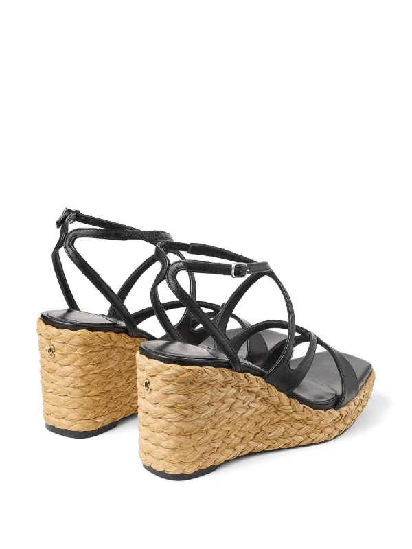 関税,送料無料 JIMMY CHOO Ayla ウェッジ サンダル Jimmy Choo Ayla 110mm ウェッジサンダル | ブラウン | FARFETCH JP