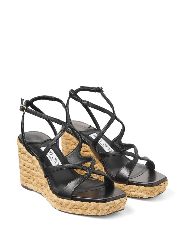 Jimmy Choo Ayla 85mm ウェッジサンダル | ブラック | FARFETCH JP