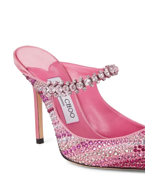 Jimmy Choo 100mm Bing Mules | Pink | FARFETCH UK