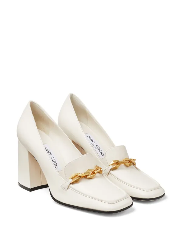 Jimmy Choo Diamond Tilda 85mm Leather Pumps | White | FARFETCH