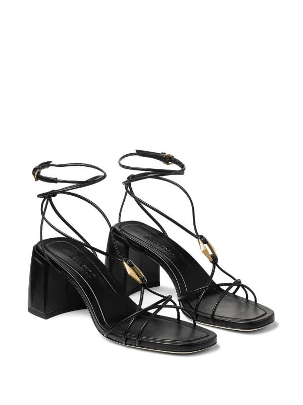Jimmy Choo Onyxia 70mm Strappy Sandals | Black | FARFETCH