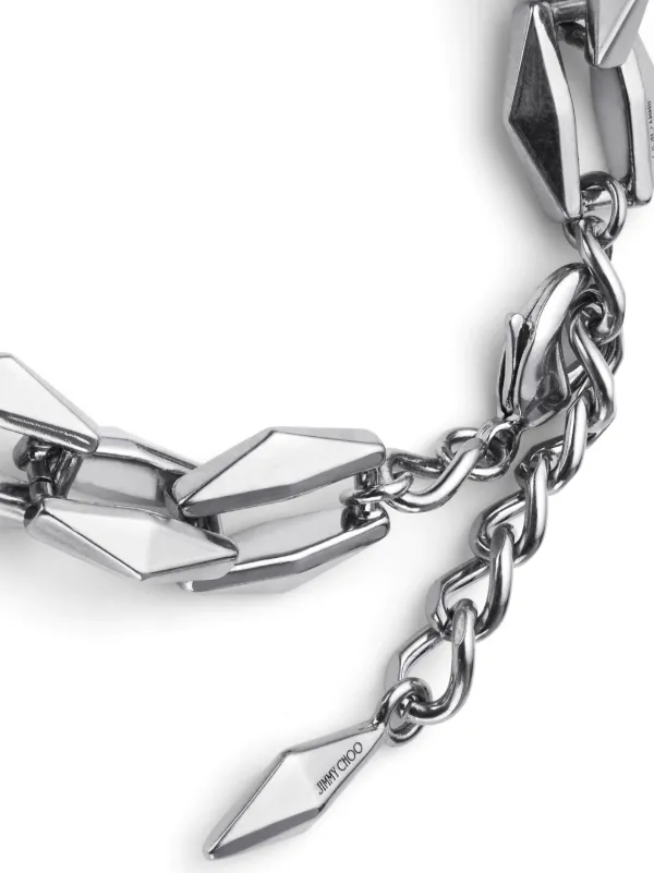 大人も着やすいシンプルファッション | Bracelet Chain stud-design Choo Jimmy Silver GE FARFETCH | アクセサリー
