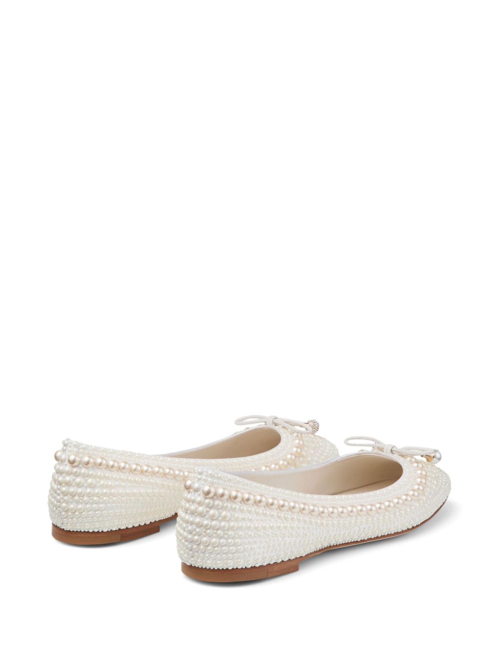 Jimmy Choo Elme pearl-embellished ballerina shoes White