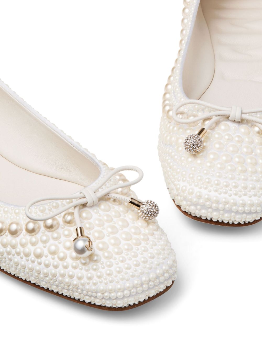 Jimmy Choo Elme pearl-embellished ballerina shoes White