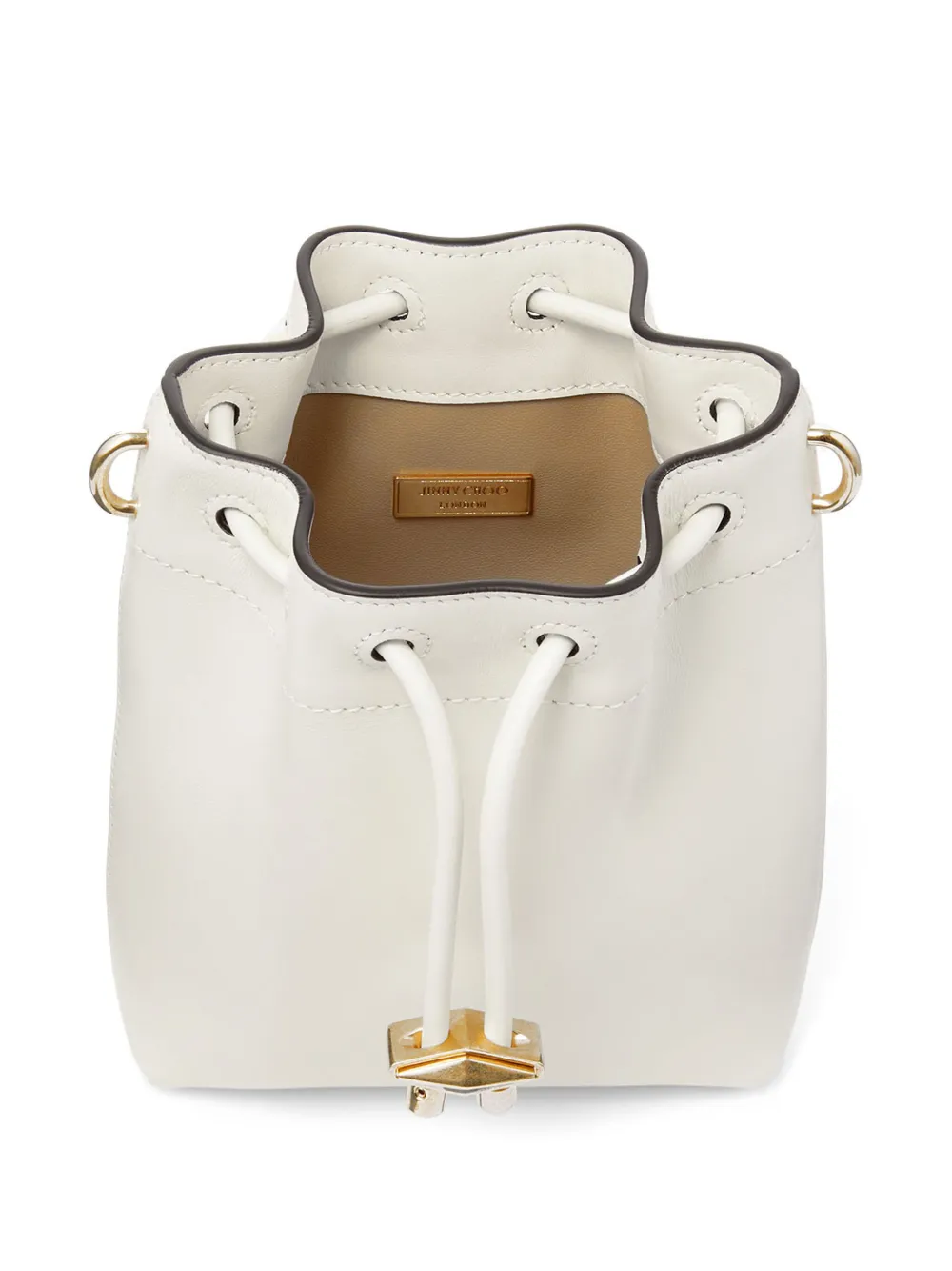 Jimmy Choo Cinch leren bucket-tas Wit