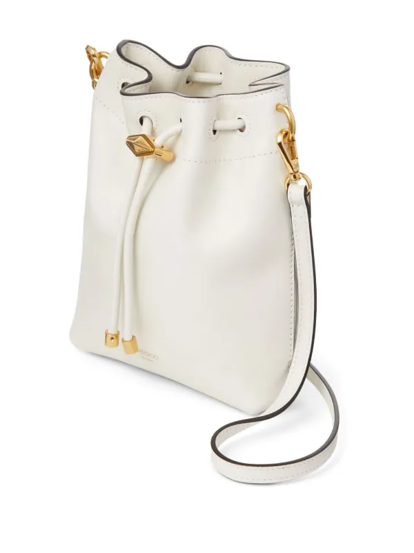 Jimmy Choo mini Cinch leather bucket bag women Leather One Size White