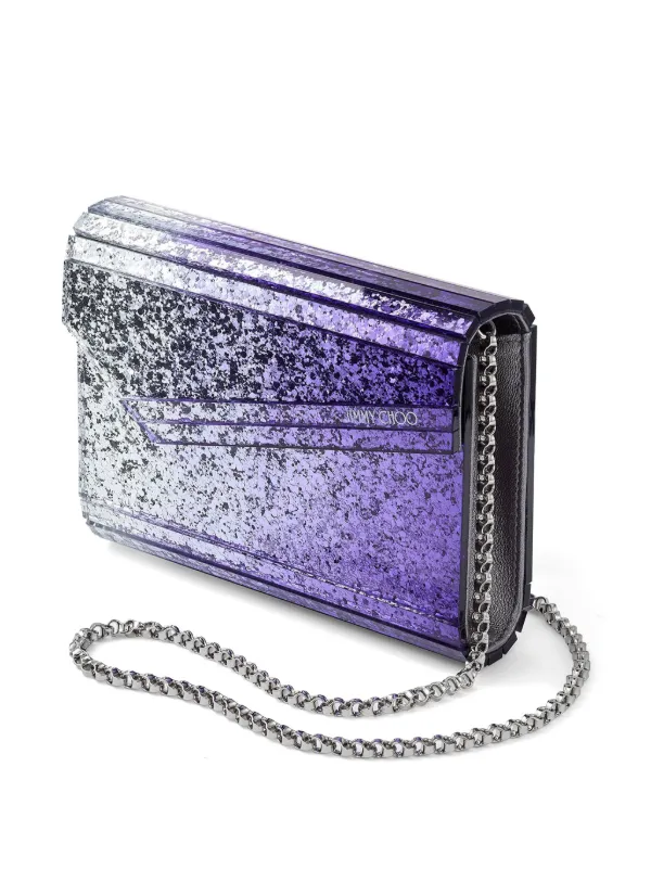 Jimmy Choo Candy glitter clutch bag women Acrylic One Size Purple