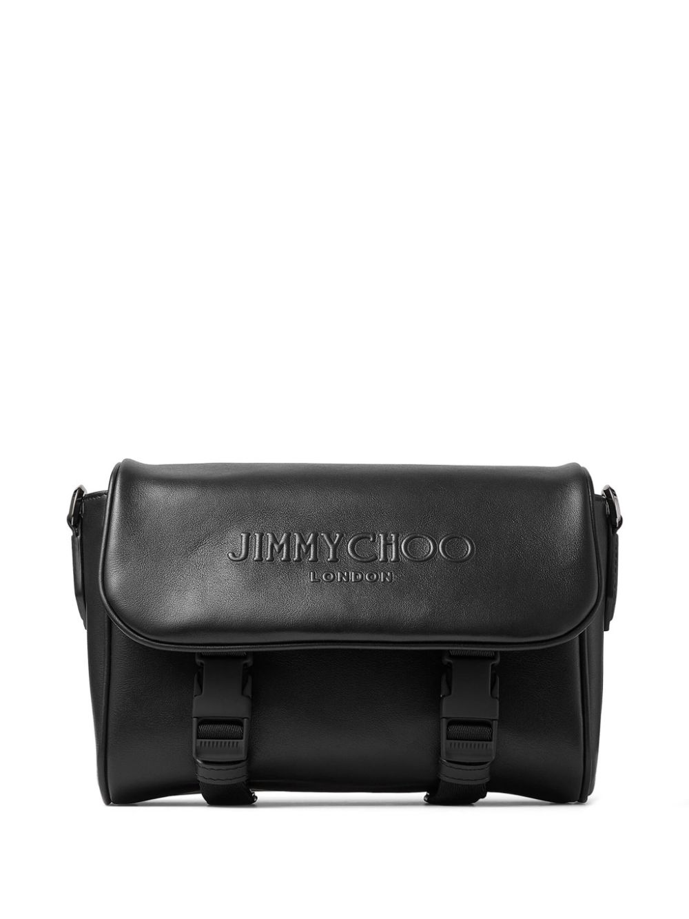 Jimmy Choo Eli Leather Messenger Bag In Metallic