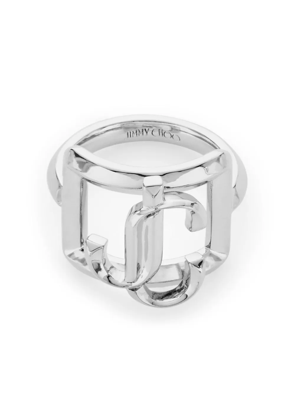 Jimmy Choo Square Jc Ring In Silver