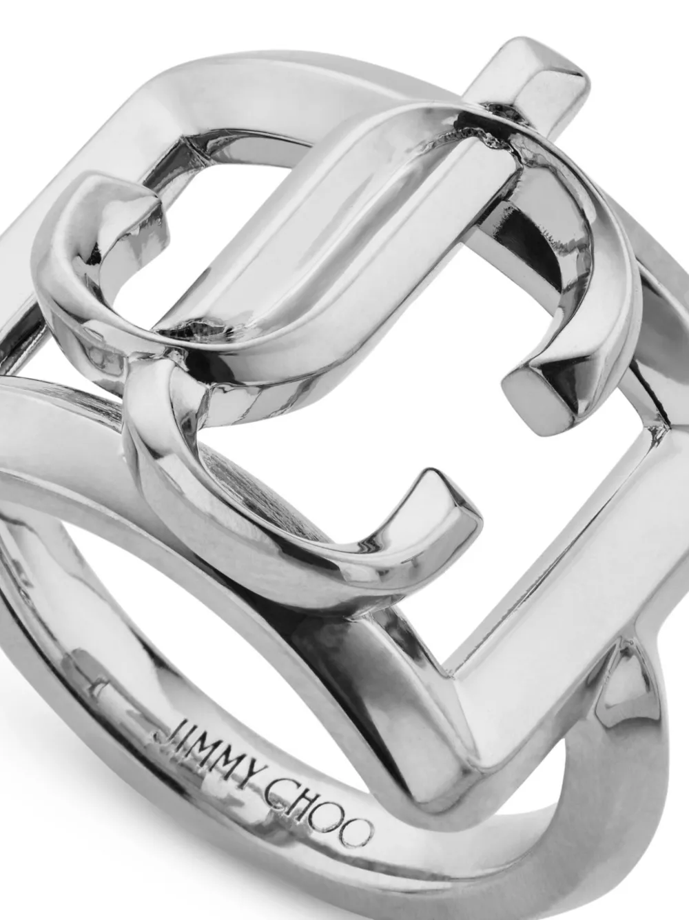 Jimmy Choo Square Jc Ring In Silver