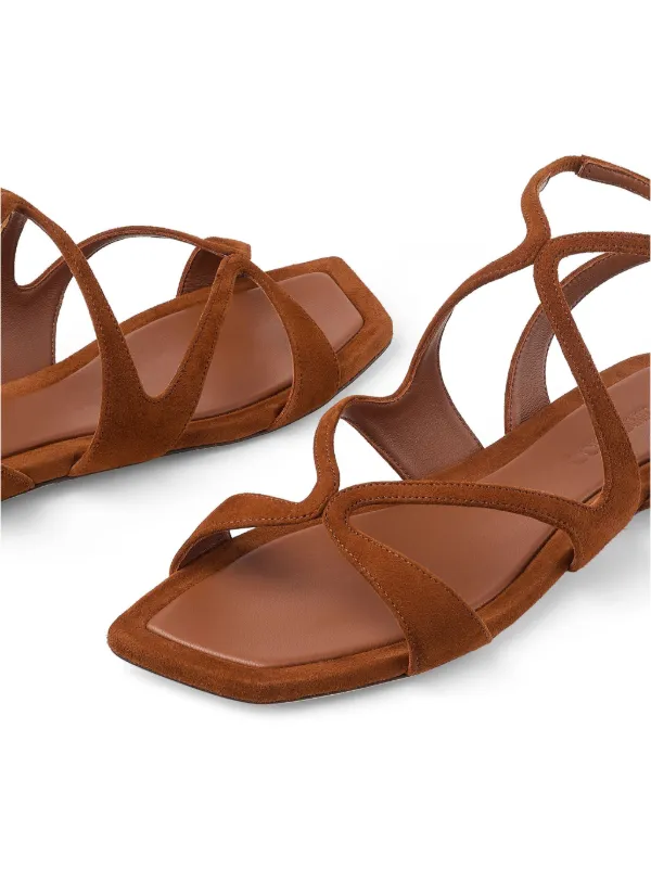 サンダル・ミュール JIMMY CHOO Women Sandals JOA FLATFQTTAN LATTE BROWN Avenue leather sandals in brown - Jimmy Choo | Mytheresa