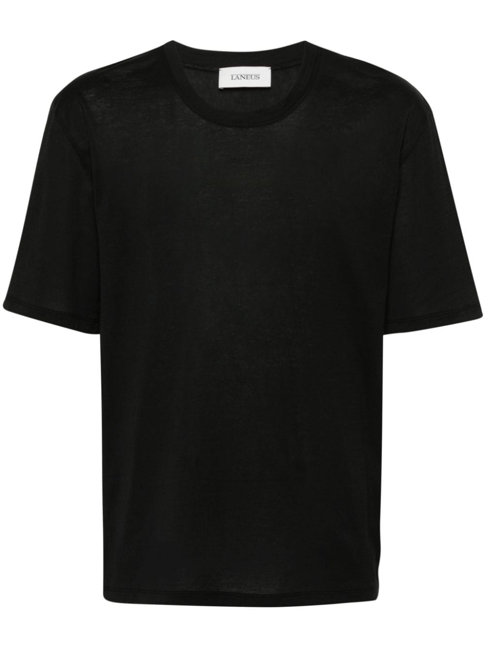 Laneus Plain Cotton T-shirt In Black