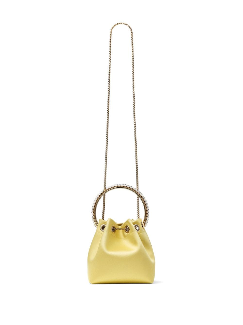 Jimmy Choo Bon Bon satin tote bag - Geel