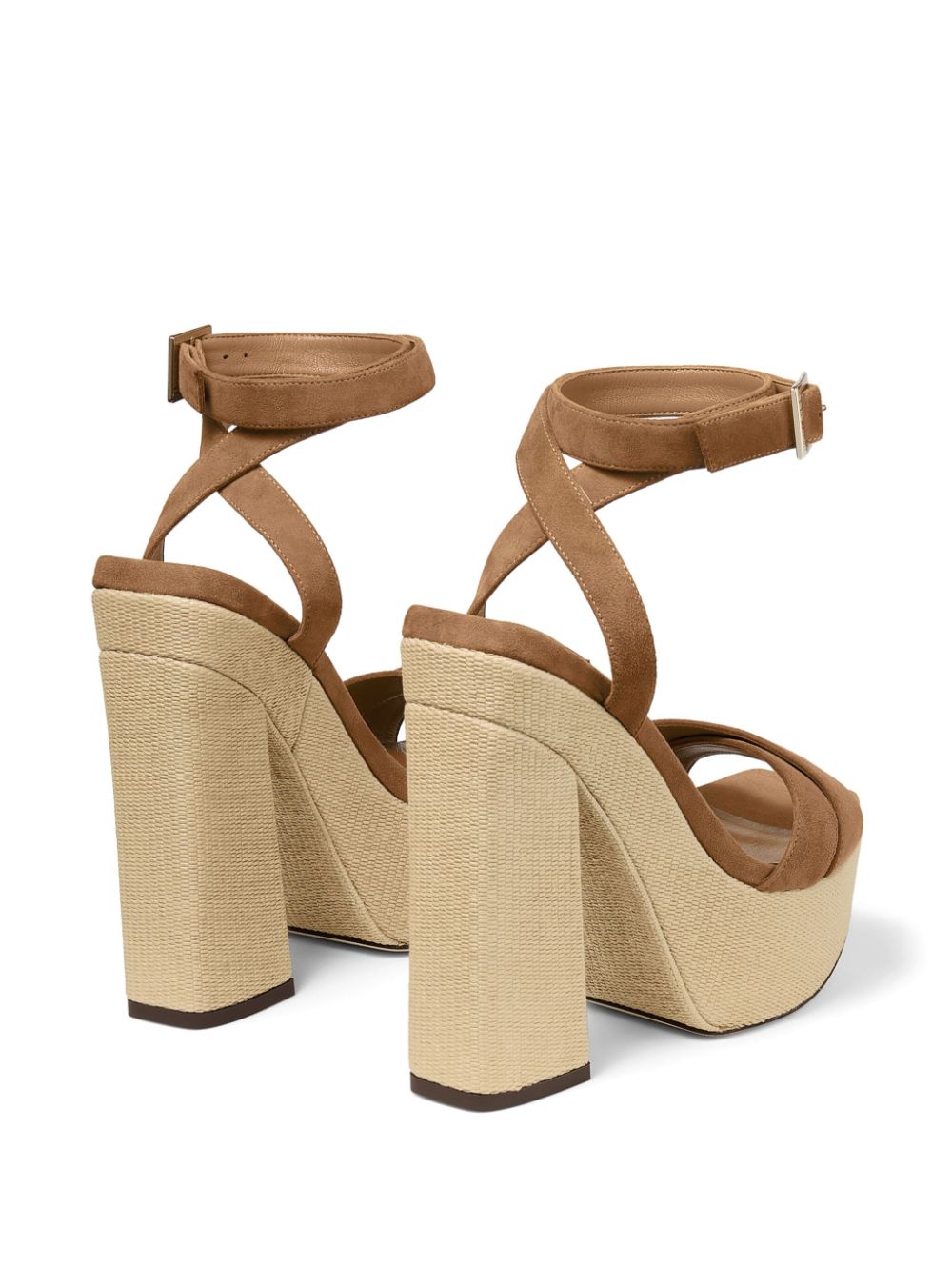 Jimmy Choo 140mm Gaia suede platform sandals Brown