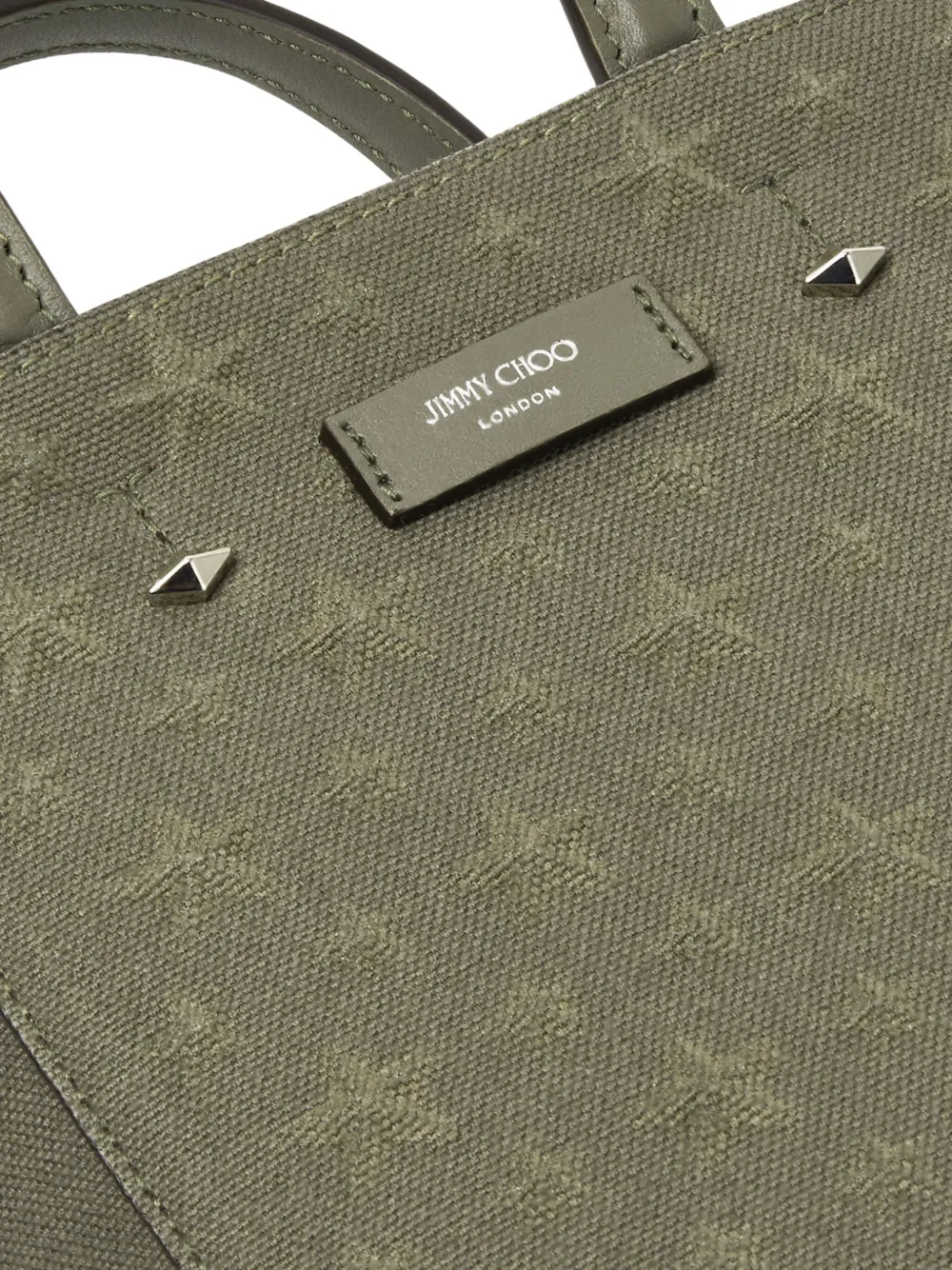 Jimmy Choo Lenny M-m Canvas Tote Bag In Green
