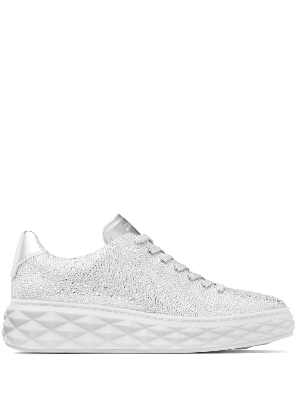 Jimmy Choo Diamond Light Crystal-embellished Sneakers In White