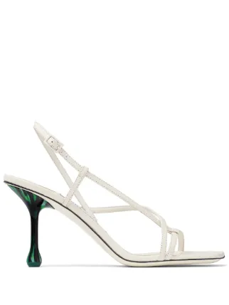 【Jimmy Choo】エタナ レザーサンダル 80mm Jimmy Choo Etana 80mm レザーサンダル | ホワイト | FARFETCH JP