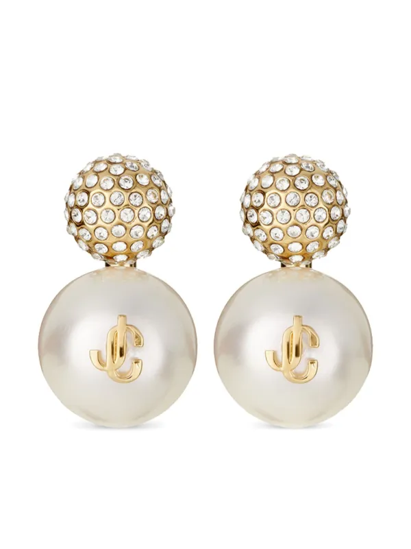 JIMMY CHOO☆ オーリ ピアス S ゴールド ホワイト JIMMY CHOO☆ オーリ ピアス S ゴールド ホワイト