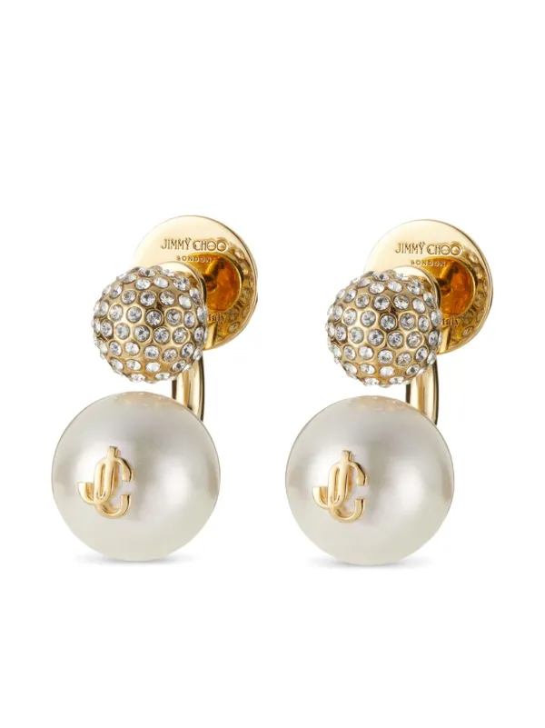 Jimmy Choo Auri クリスタル ピアス | ゴールドトーン | FARFETCH JP