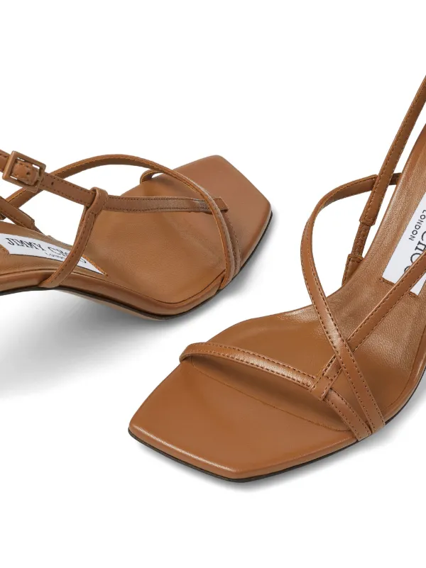 正規店買付【JIMMY CHOO】Etana サンダル 80mm Jimmy Choo Etana 80mm Leather Sandals | Brown | FARFETCH