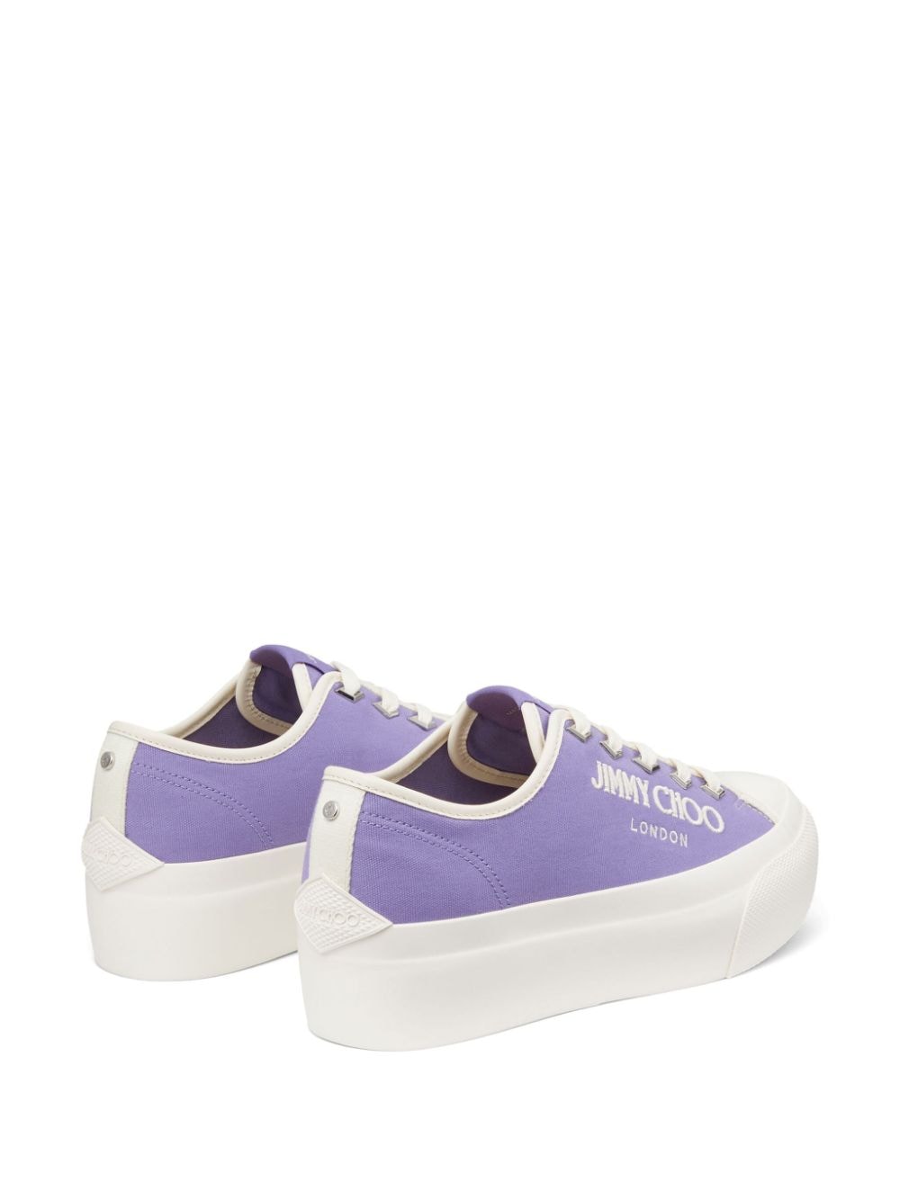 Shop Jimmy Choo Palma Maxi Canvas Sneakers In Purple